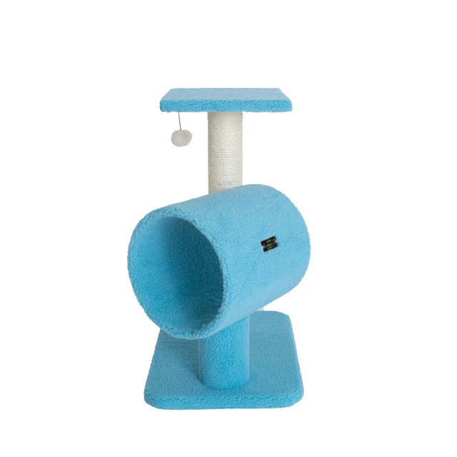 Armarkat 25" Cat Tree with Scratcher and Tunnel - Sky Blue
