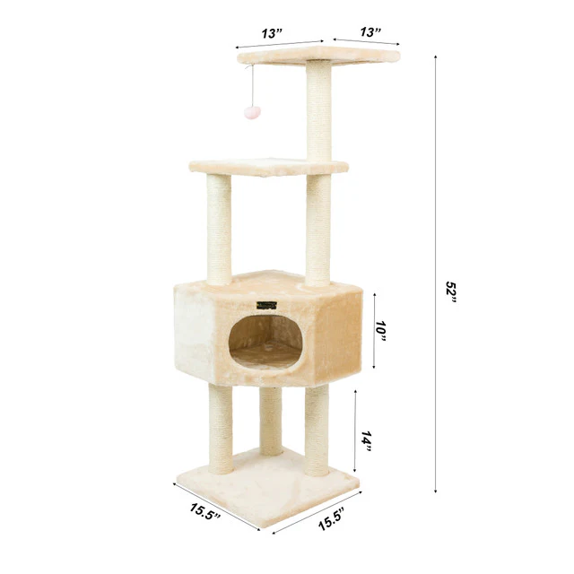 Armarkat 52" 3-Tier Real Wood Cat Tree - Image 4