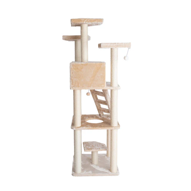 Armarkat 80" Multi-Function Real Wood Cat Tower with Spacious Condo - Image 2