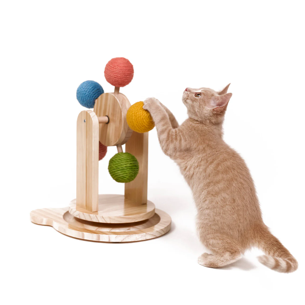 Armarkat Complete Interactive Play Center: Pinewood Ferris Wheel Cat Toy - Image 2