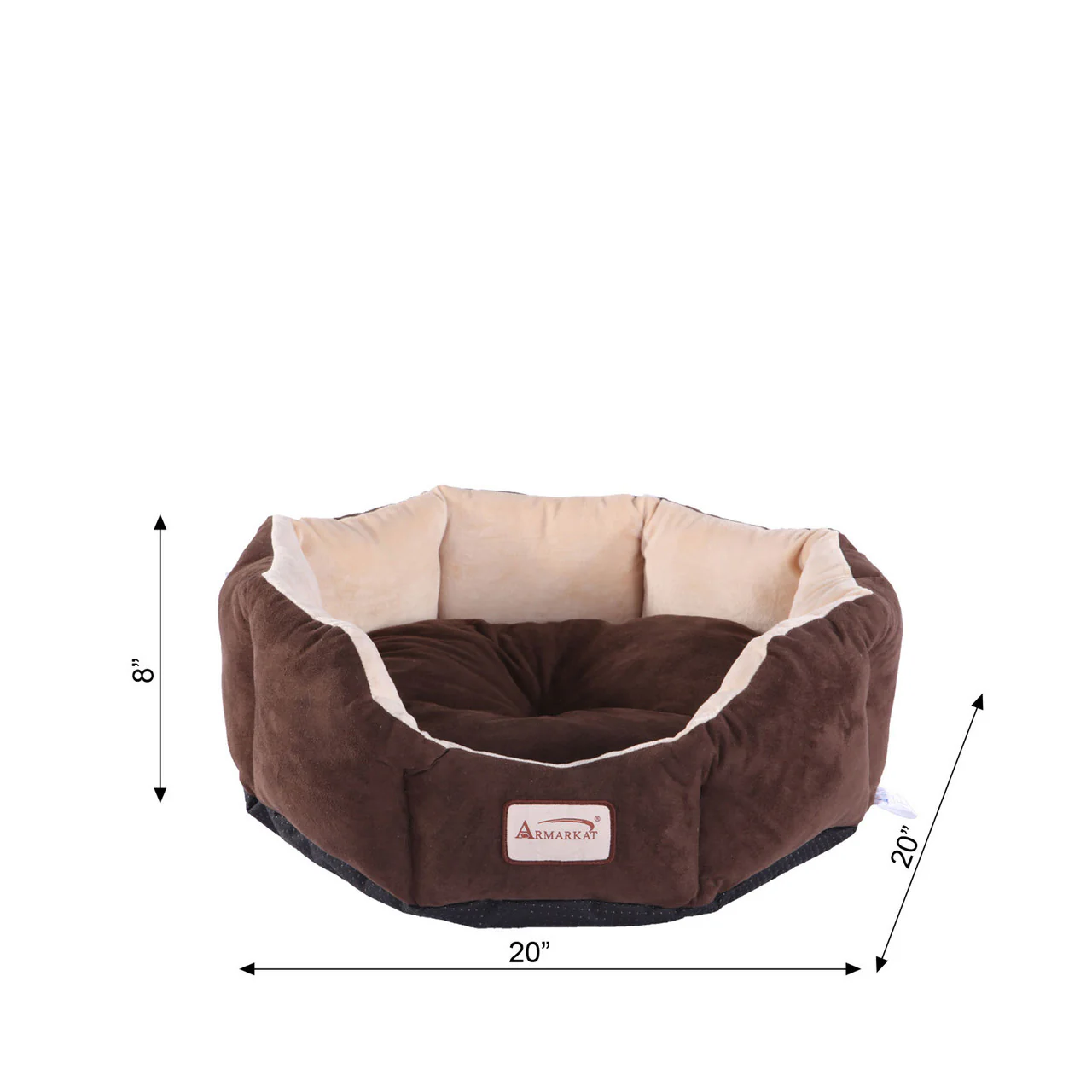 Armarkat Cozy Pet Bed for Cats and Extra Small Dogs - Mocha/Beige - Image 6