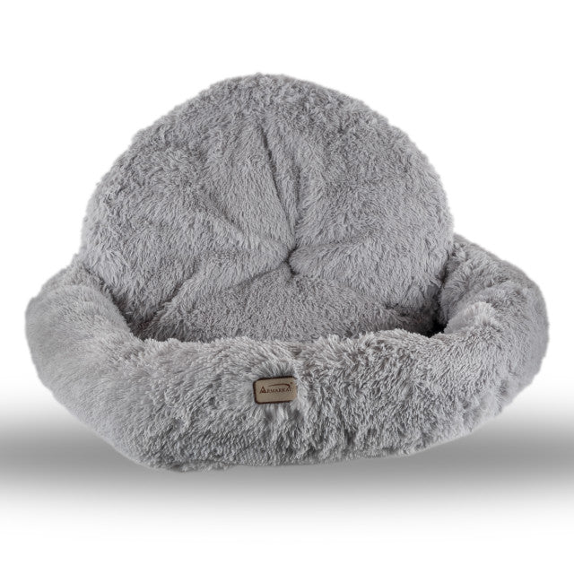 Armarkat Extra Large Fluffy Round Cat Bed - Gray - Image 3