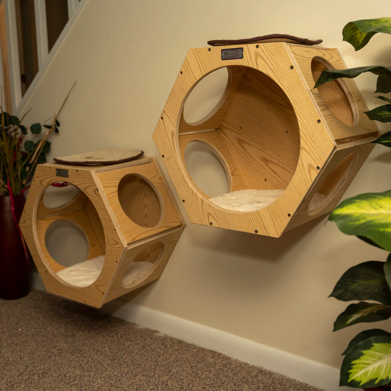 Armarkat Set of Two Wood Cat Wall Tree Additions - Image 5