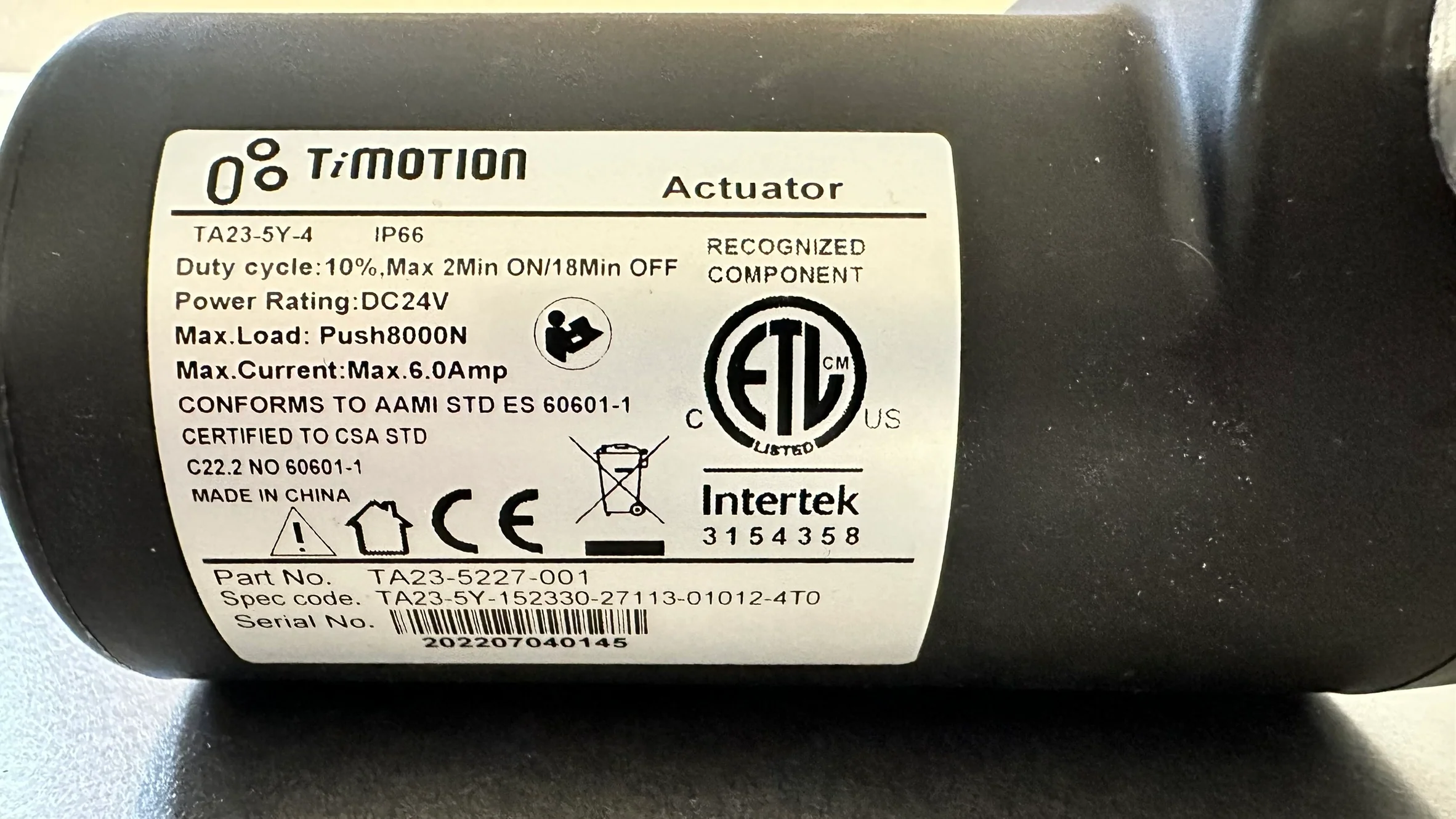 Groomer's Best TiMotion Electric Actuator Only (TA23-5Y-4) - Image 3