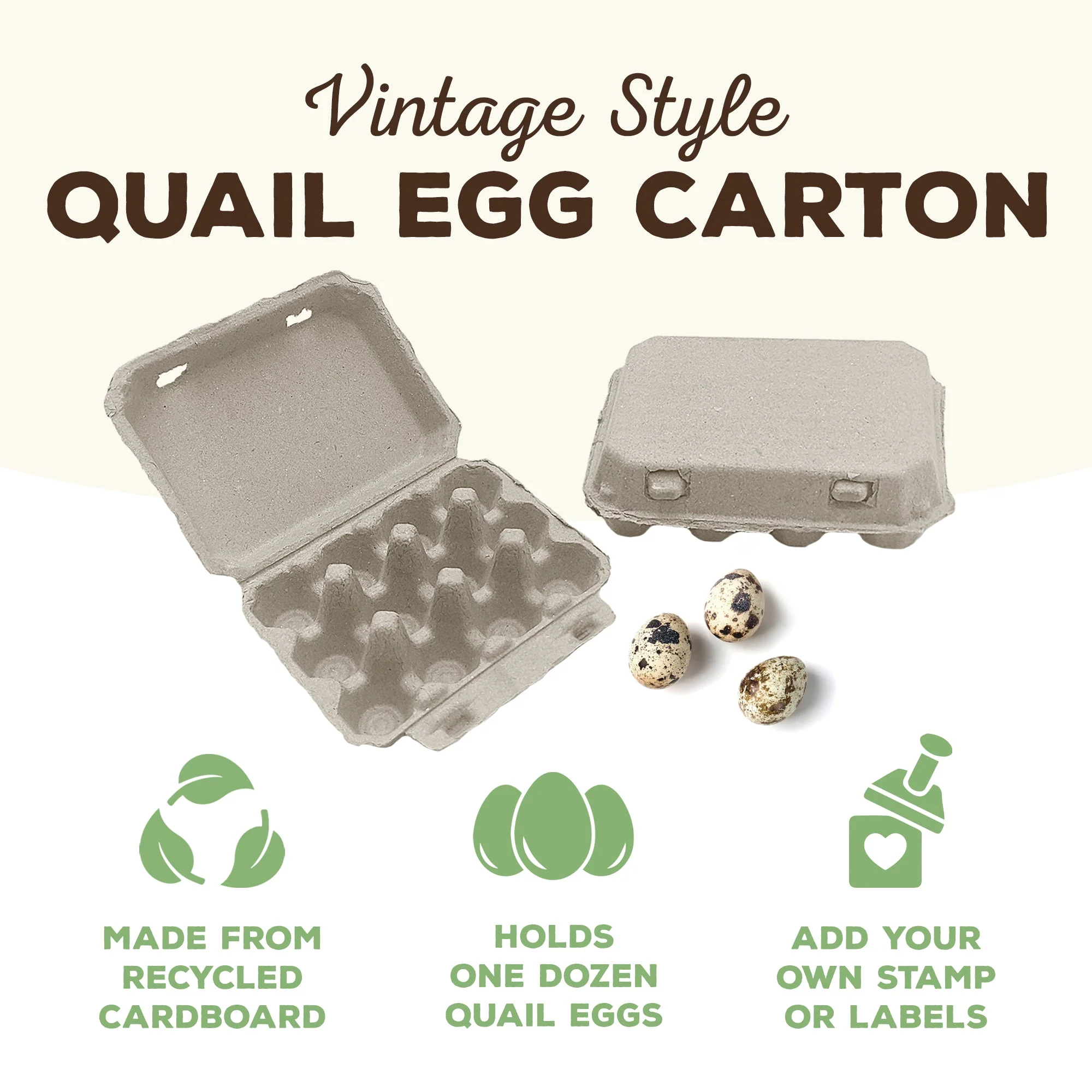 Henlay Quail 12-Egg Carton, 3x4 design, Qty 30, 144 - Image 2