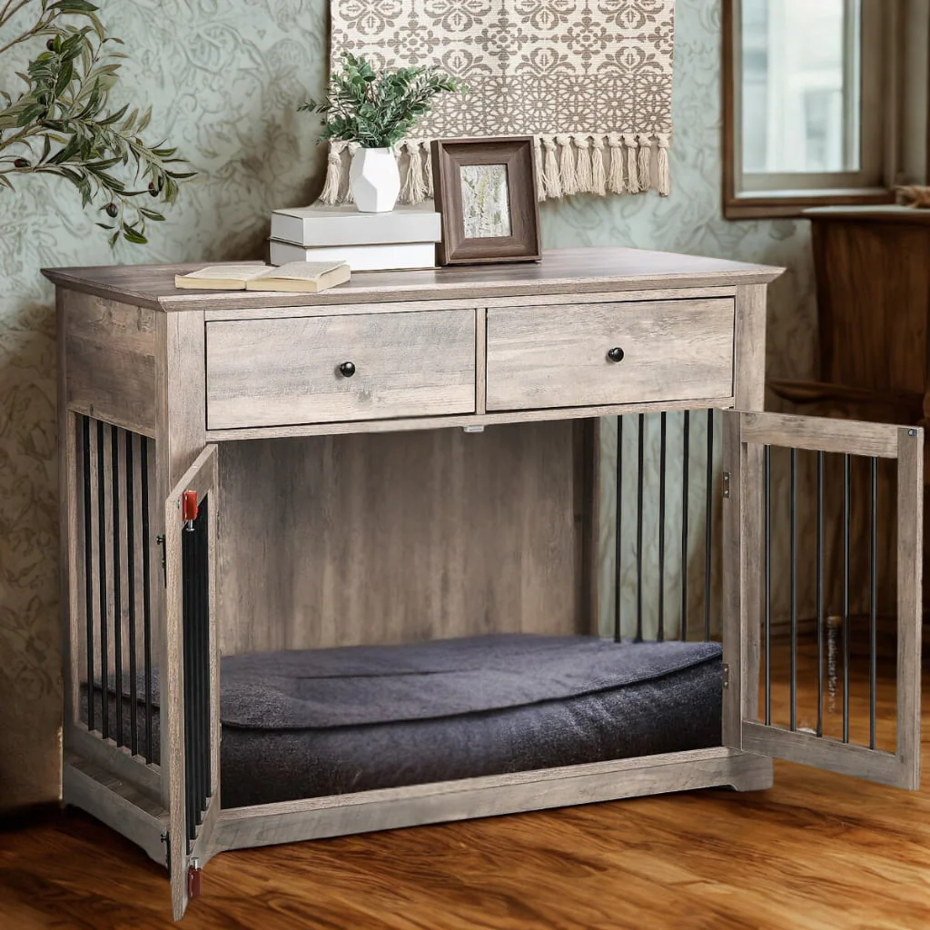OnePaw LYRA Wooden Dog Crate with Storage - Image 11