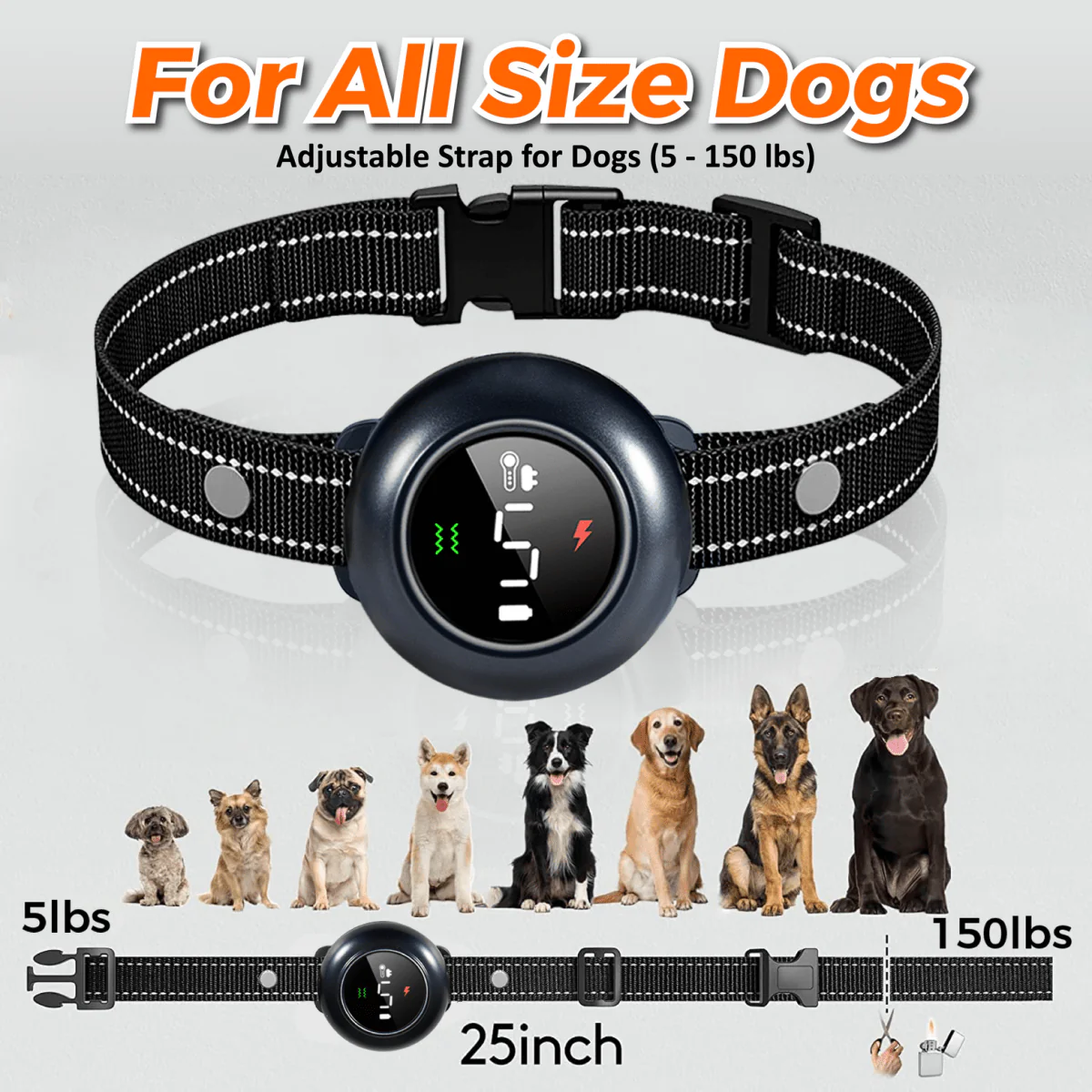 NeoAlly 2-in-1 Dog Training & Bark Control Collar | Automatic Barking Detection, Remote Shock, 5-150lbs Dogs | Rechargeable, Waterproof - Image 7